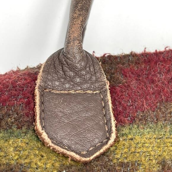 WEEKENDER mini-bag Pendleton & J. Crew style Unbranded VINTAGE leather handle - Picture 11 of 14